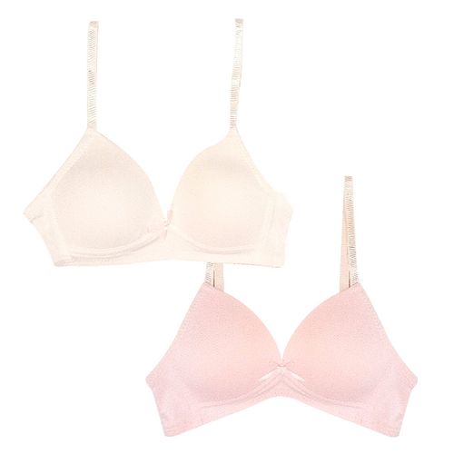 Set 2 brasieres bicolor sólido para niña
