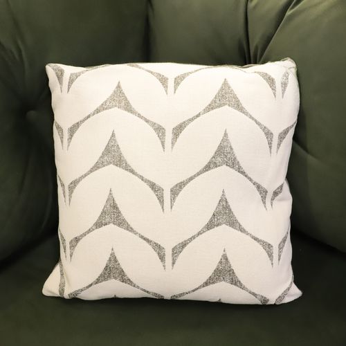 Cojín jacquard diseño tulipán gris oscuro/ivory 45x 45x 12 cm