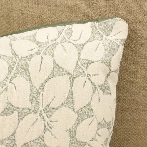 Cojín jacquard hojas pequeñas ivory 45x 45x 12 cm