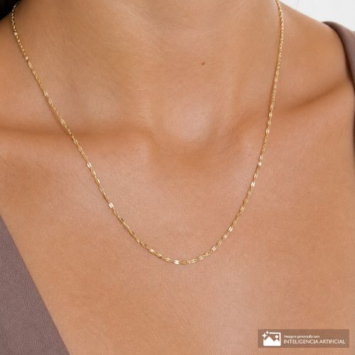 Cadena de plata en baño de oro 1 mm-60 cm para mujer