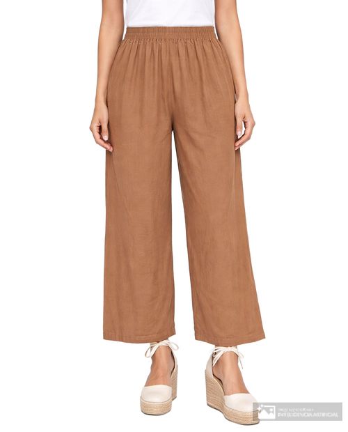 Pantalón Nicolle straight fit khaki heather para mujer
