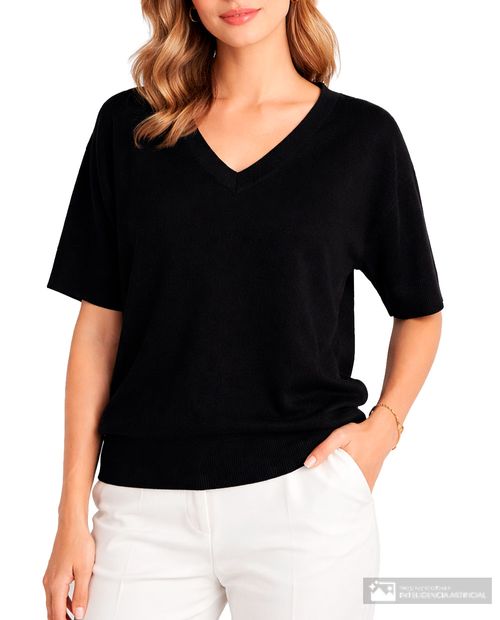 Blusa Cable and Gauge sólida para mujer