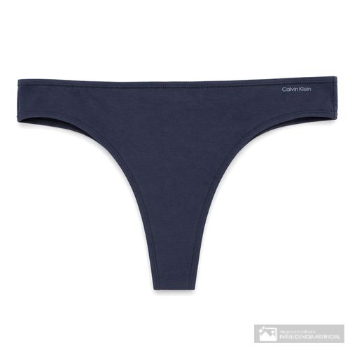 Tanga Calvin Klein azul sólida para mujer