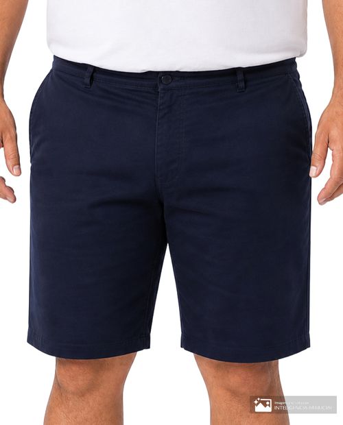 Short chino navy sólido para hombre