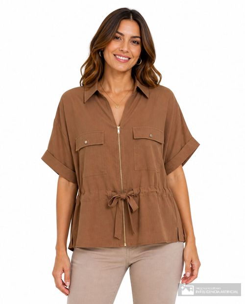 Blusa Nicolle café heather para mujer