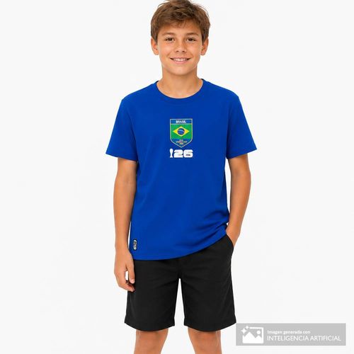 Camiseta deportiva azul FIFA Fanwear Rotw Brasil para niño