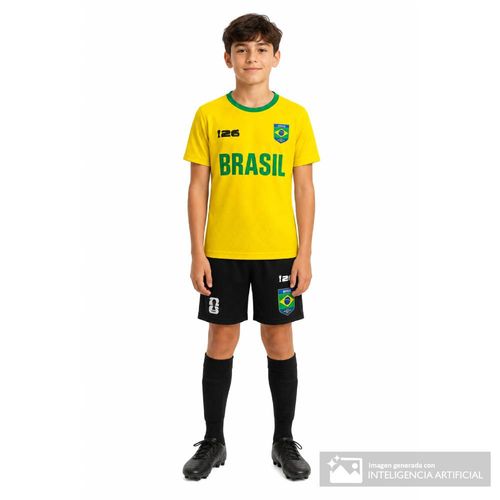 Conjunto de 2 piezas amarillo FIFA Fanwear Rotw Brasil para niño