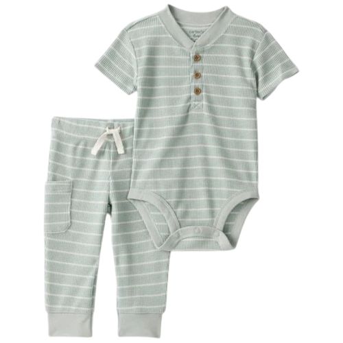 set de 2 piezas con mameluco y pantalón para bebé niño