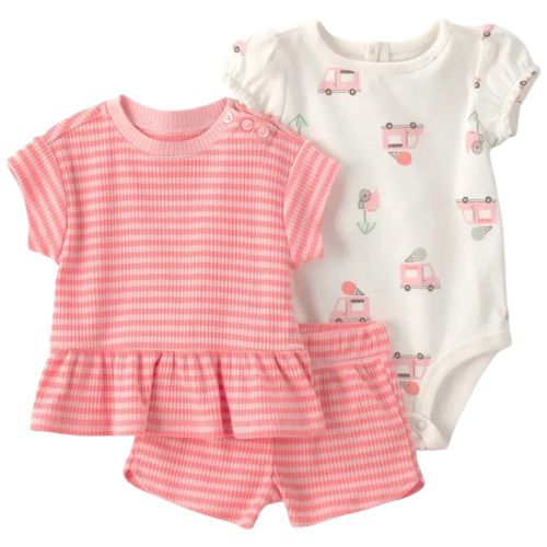 Conjunto de 3 piezas bicolor para bebé niña