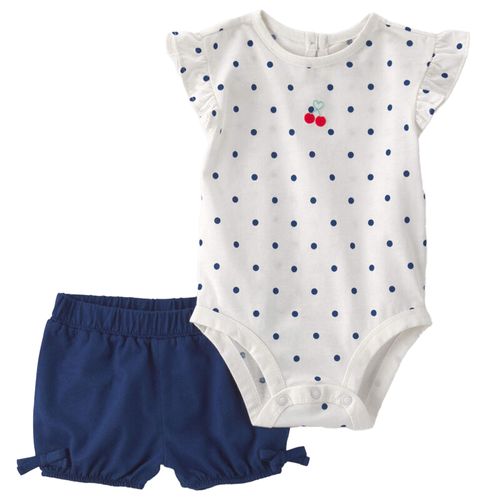 Conjunto de 2 piezas con mameluco y short para bebé niña
