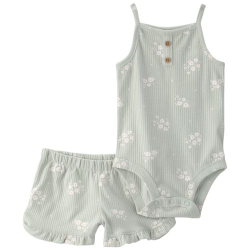Conjunto de 2 piezas con mameluco y short para bebé niña