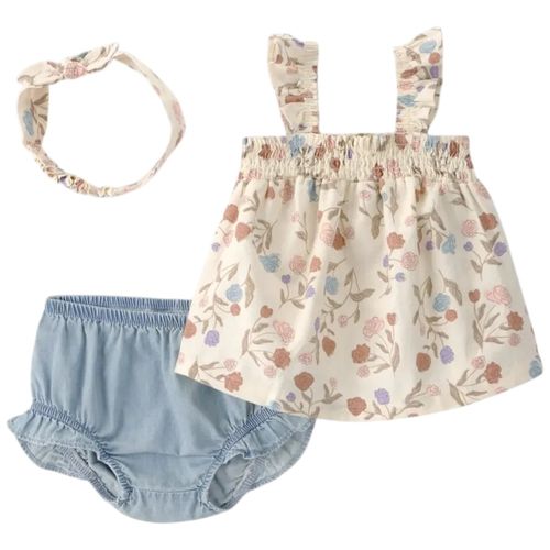 Conjunto de 3 piezas multicolor para bebé niña