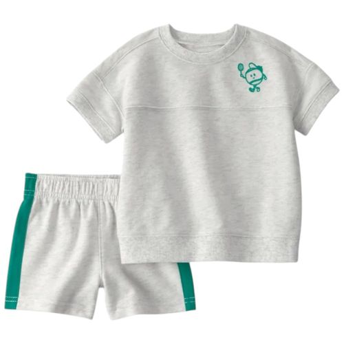 Conjunto de 2 piezas gris con estampado para bebé niño