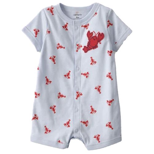 Romper celeste con estampado de langostas para bebé niño