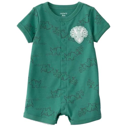 Romper verde con estampado de rinocerontes para bebé niño