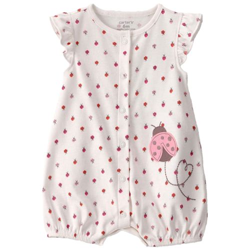 Romper beige con estampado de mariquitas para bebé niña
