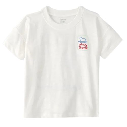 Camiseta blanca con estampado marino para niño