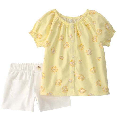 Conjunto de 2 piezas con blusa y short para niña