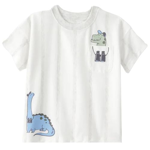 Camiseta blanca con estampado de dinosaurios para niño