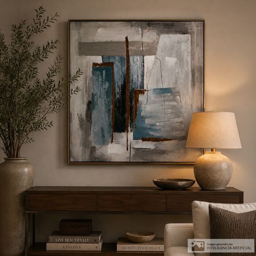 Cuadro abstracto blanco 76 x 2.8 x 76cm