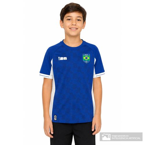 Camiseta deportiva azul FIFA Fanwear Rotw Brasil para niño