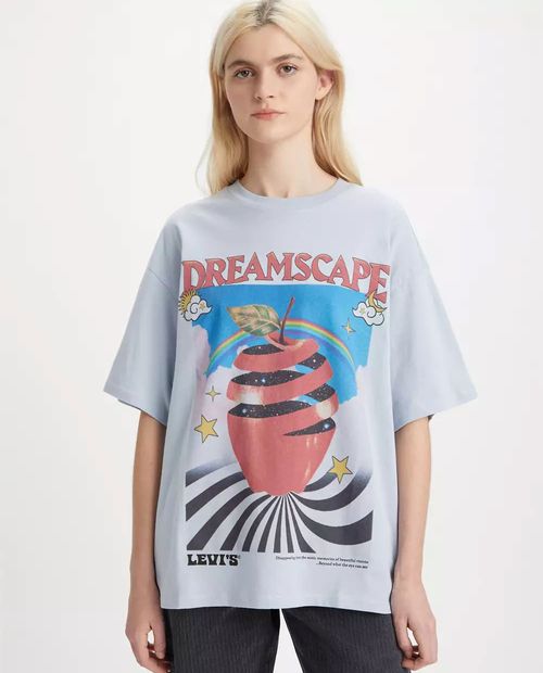 Camiseta Levi's celeste estampada manga corta para mujer