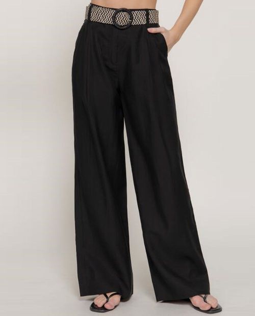Pantalón Active Basic palazzo con cinturón para mujer