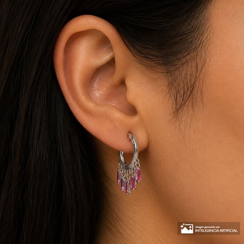 Aretes huggies de brass plateado para mujer