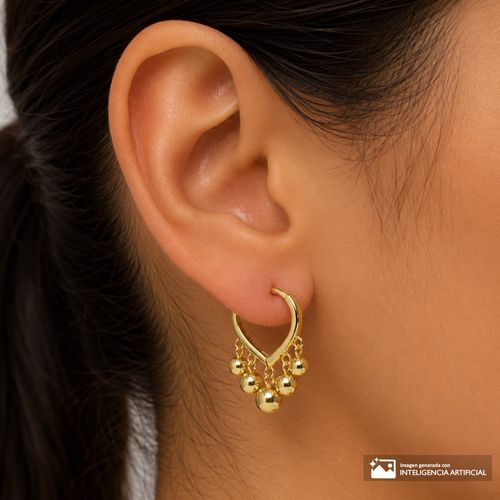 Aretes largos de brass dorados para mujer