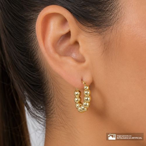 Argollas de brass dorado para mujer