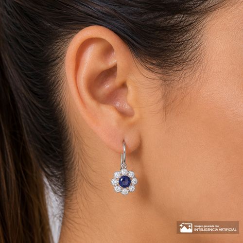 Aretes largos de brass plateado para mujer