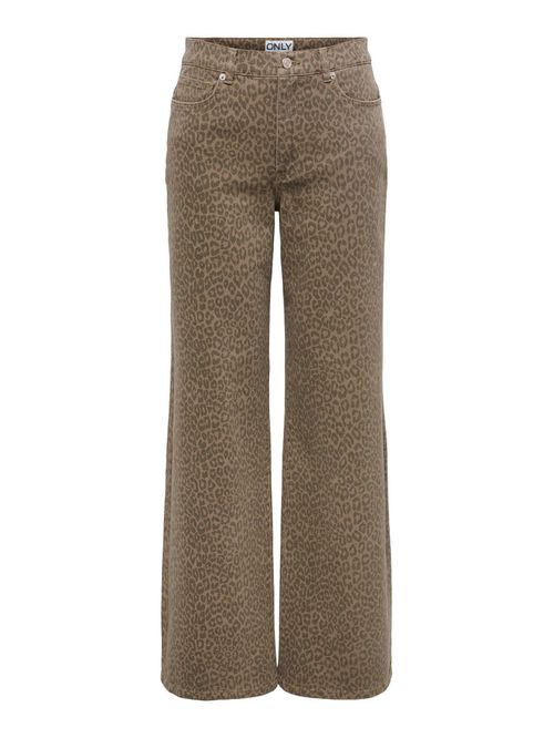 Jeans Only wide leg café animal print para mujer