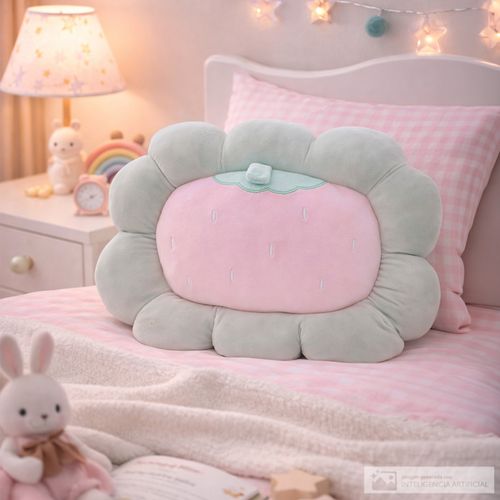 Cojín infantil fresa flor 39x47 cm