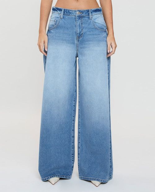 Jeans YMI baggy fit azul lavado de cintura media para mujer