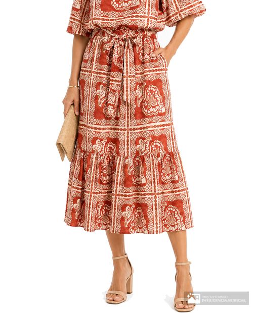 Falda Marcella casual midi con vuelo para mujer