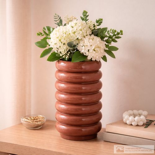 Florero decorativo de vidrio en espiral 17x30 cm