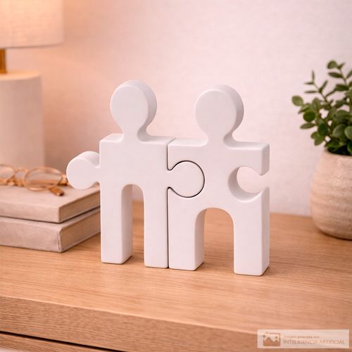 Juego de 2 figuras rompecabezas 22.7x2 cm