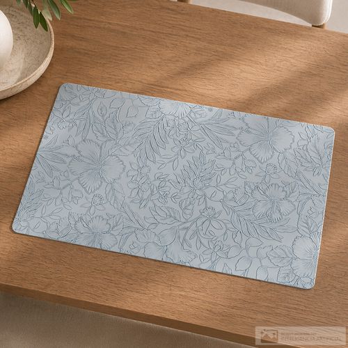 Individual rectangular floral de plástico para mesa 30x45 cm