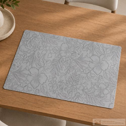 Individual rectangular floral de plástico para mesa 30x45 cm