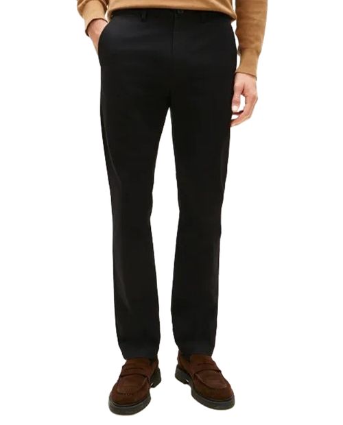 Pantalón slim Tommy Hilfiger straight fit negro sólido para hombre