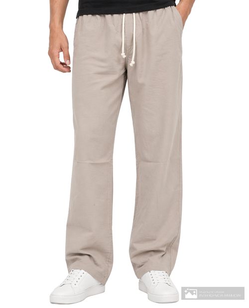 Pantalón pull on Unexpected relaxed fit beige sólido para hombre