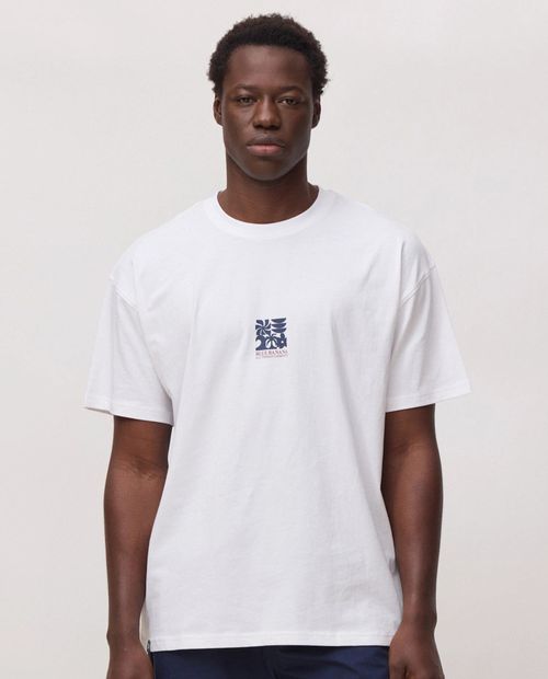 Camiseta gráfica Blue Banana oversize fit blanca para hombre