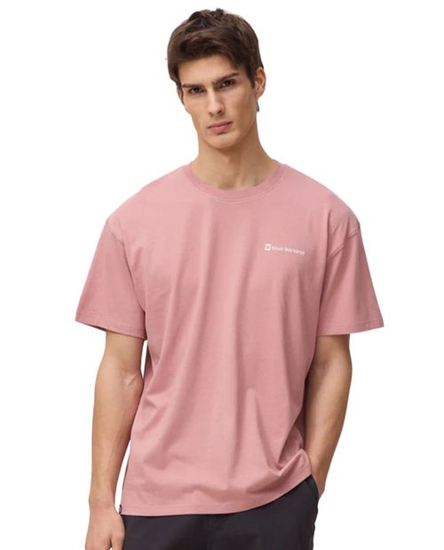 Camiseta gráfica Blue Banana oversize fit rosada para hombre