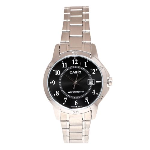 Reloj análogo metálico plateado mujer