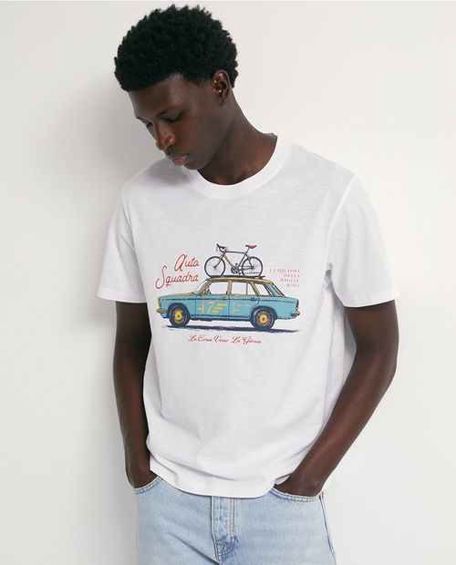 Camiseta gráfica Sfera estampado auto vintage para hombre