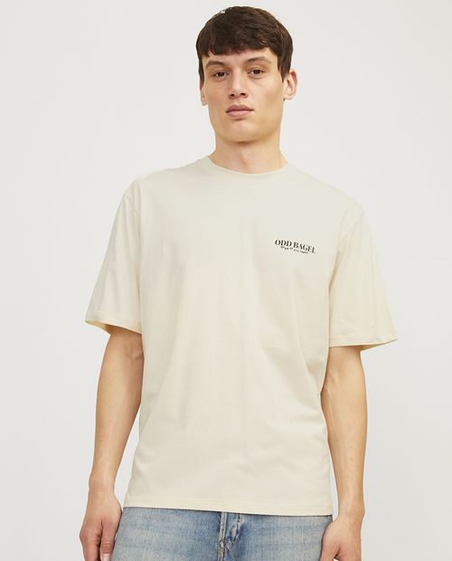 Camiseta gráfica Jack & Jones loose fit ivory para hombre
