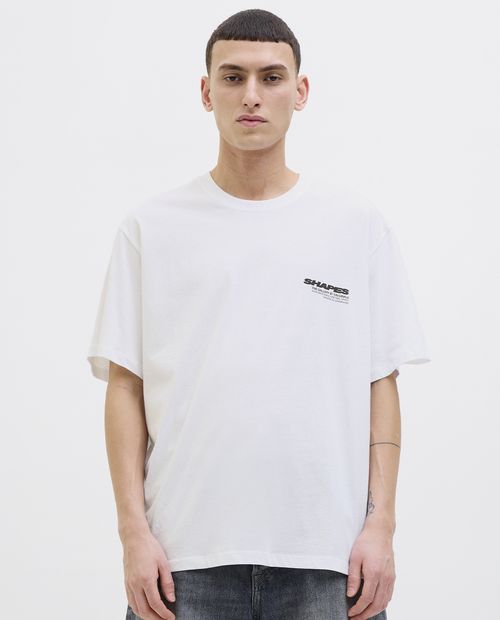 Camiseta gráfica Jack & Jones loose fit blanca para hombre