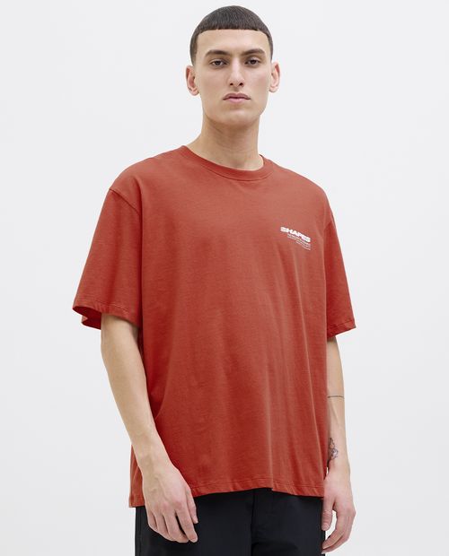 Camiseta gráfica Jack & Jones loose fit anaranjada para hombre