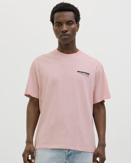 Camiseta gráfica Jack & Jones loose fit rosada para hombre