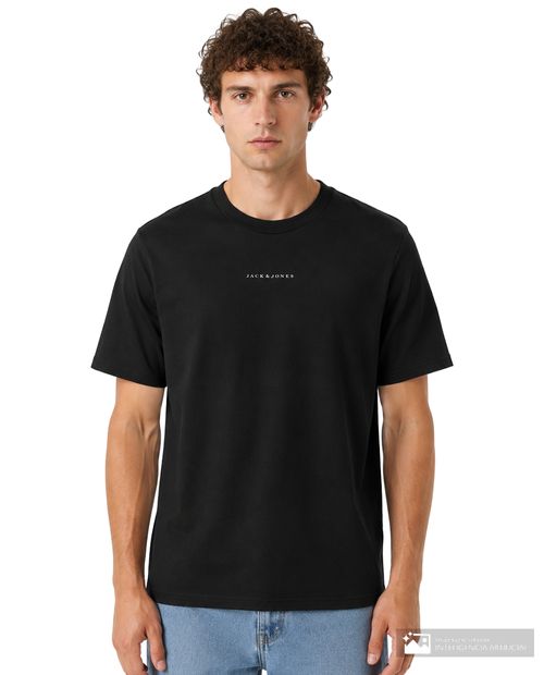 Camiseta básica Jack & Jones relaxed fit negra para hombre